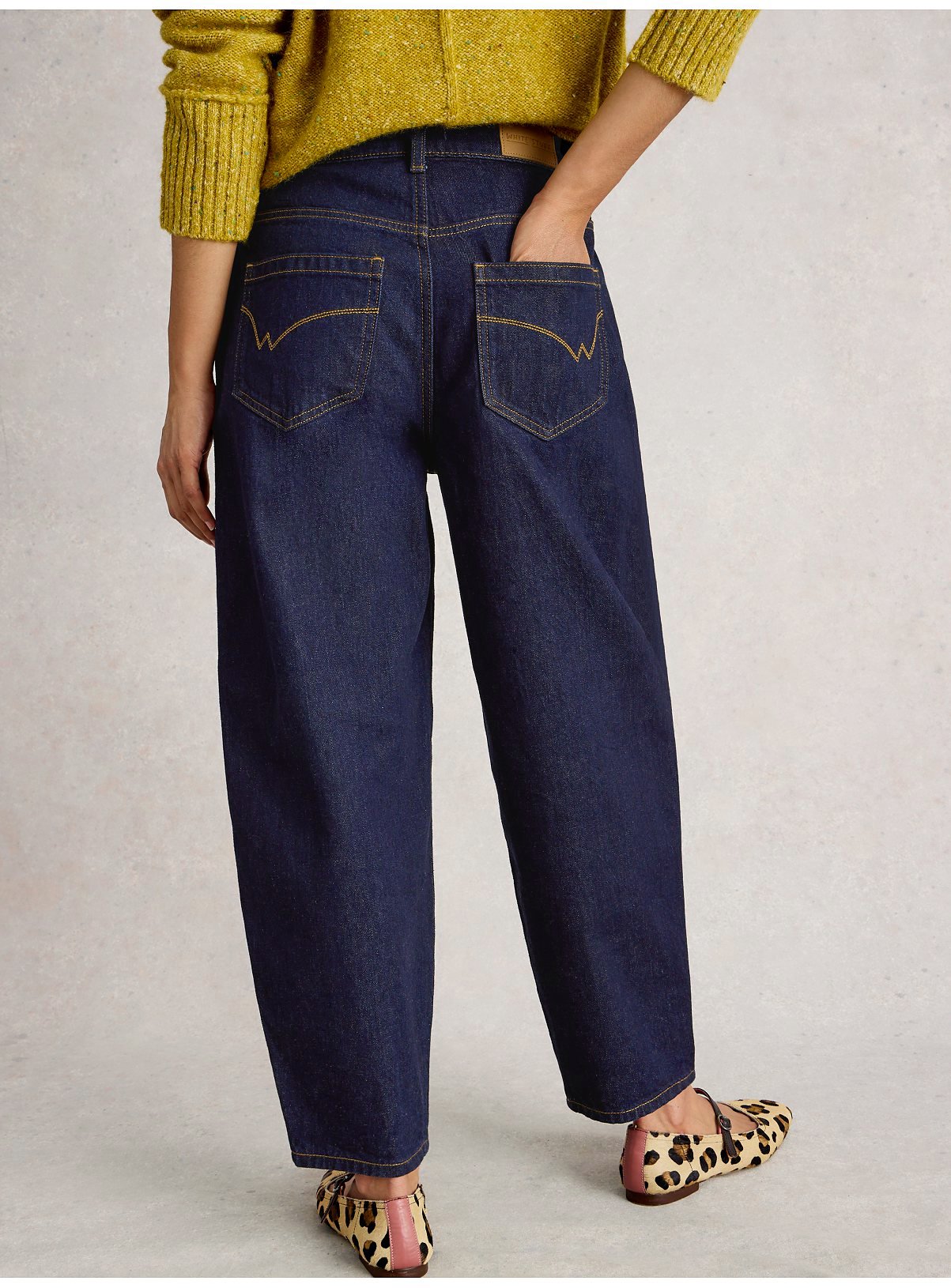 WHITE STUFF Aubrey Barrel Leg Jean Dark Denim 10 - Image 3 thumbnail